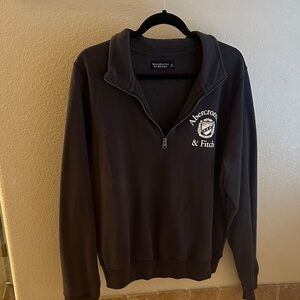 Abercrombie & Fitch Dark Gray Quarter-Zip Sweatshirt